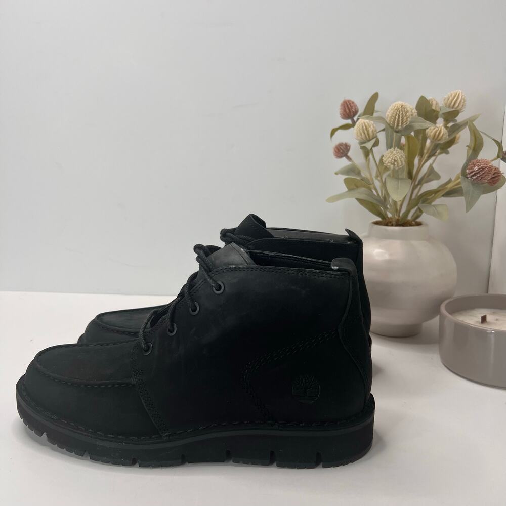 Timberland Westmore Leather Moc Toe Chukka Boot Black Men 8 Durable Classic